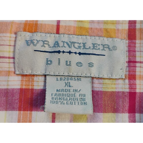 Wrangler Blues Women's Plaid Sleeveless Blouse With Pearl‎ Snaps, Size XL - Picture 5 of 6